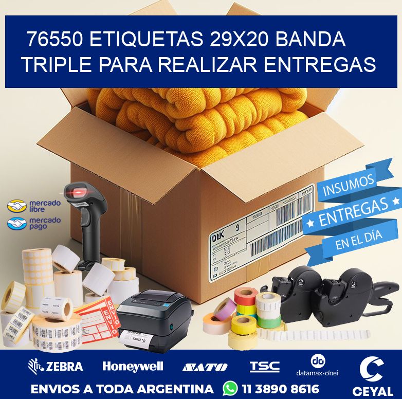 76550 ETIQUETAS 29X20 BANDA TRIPLE PARA REALIZAR ENTREGAS
