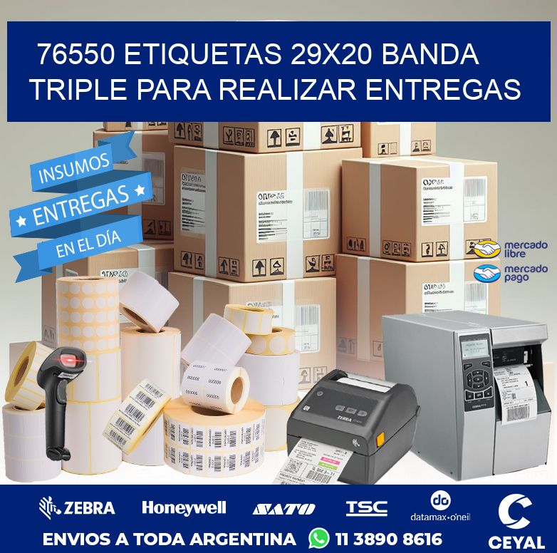 76550 ETIQUETAS 29X20 BANDA TRIPLE PARA REALIZAR ENTREGAS