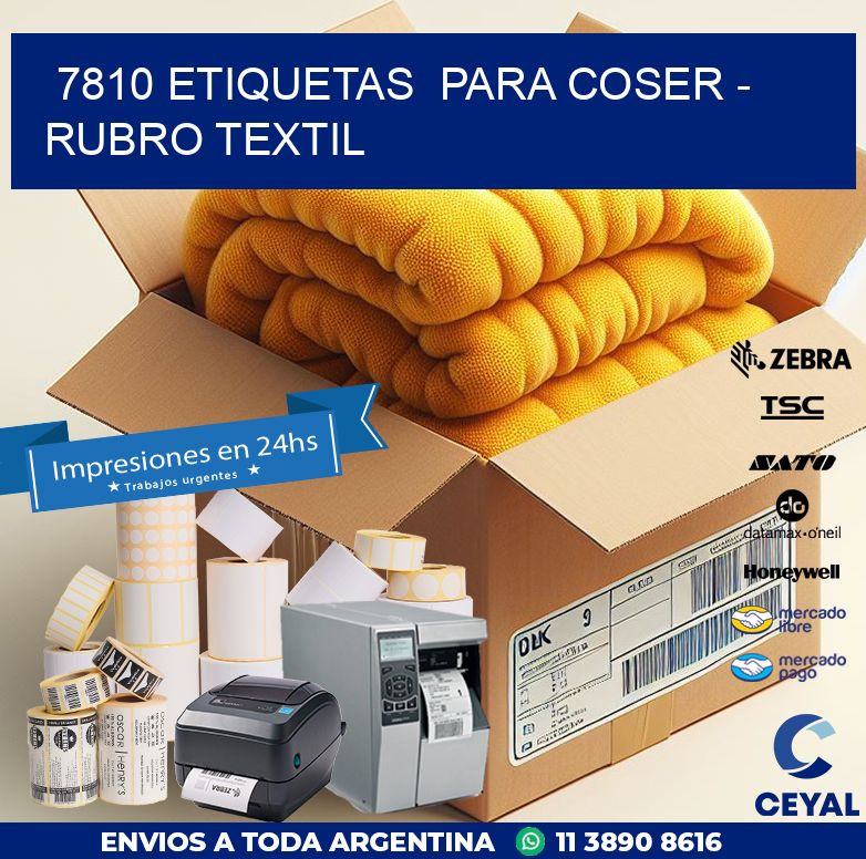 7810 ETIQUETAS  PARA COSER - RUBRO TEXTIL