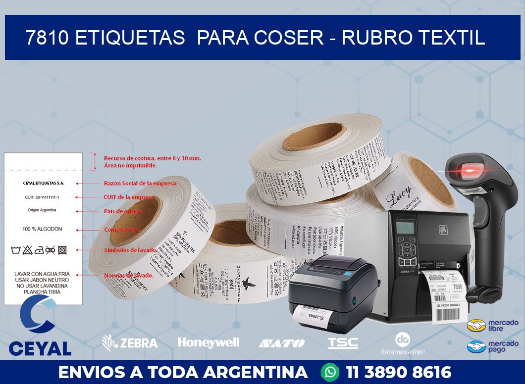 7810 ETIQUETAS  PARA COSER - RUBRO TEXTIL