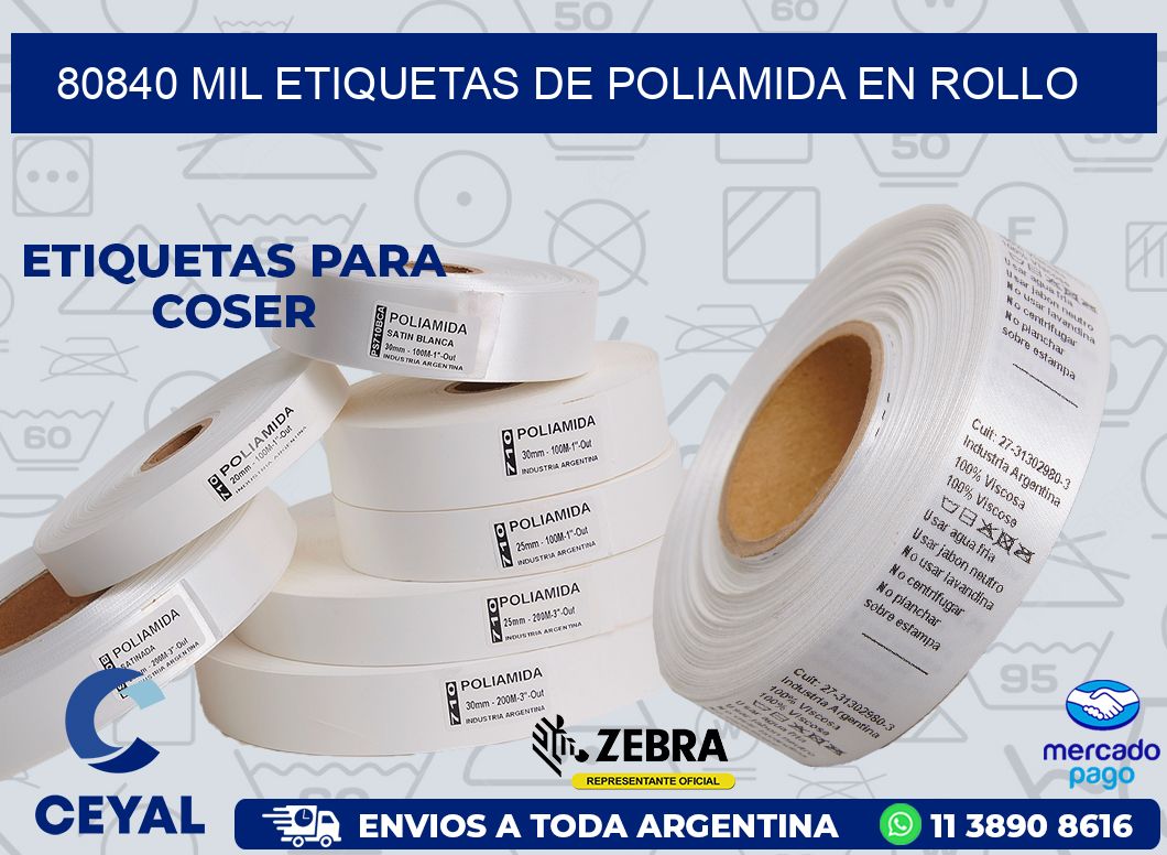 80840 MIL ETIQUETAS DE POLIAMIDA EN ROLLO