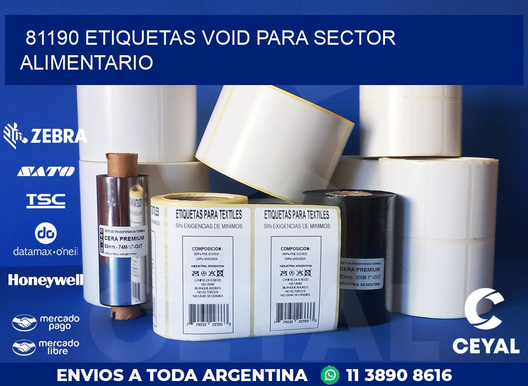 81190 ETIQUETAS VOID PARA SECTOR ALIMENTARIO