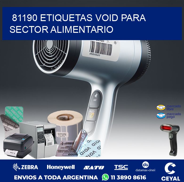 81190 ETIQUETAS VOID PARA SECTOR ALIMENTARIO