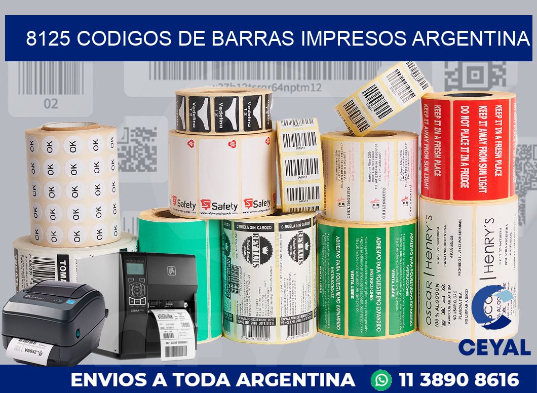 8125 codigos de barras impresos Argentina