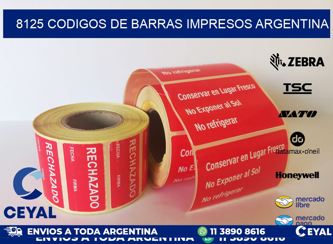 8125 codigos de barras impresos Argentina