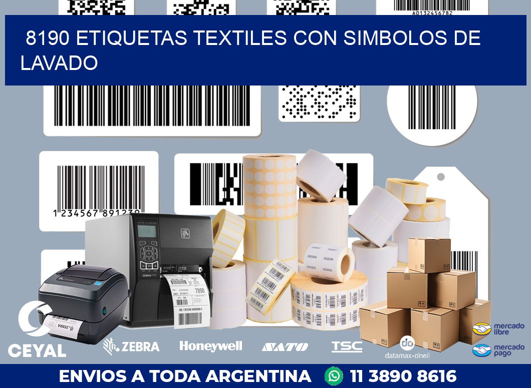 8190 ETIQUETAS TEXTILES CON SIMBOLOS DE LAVADO