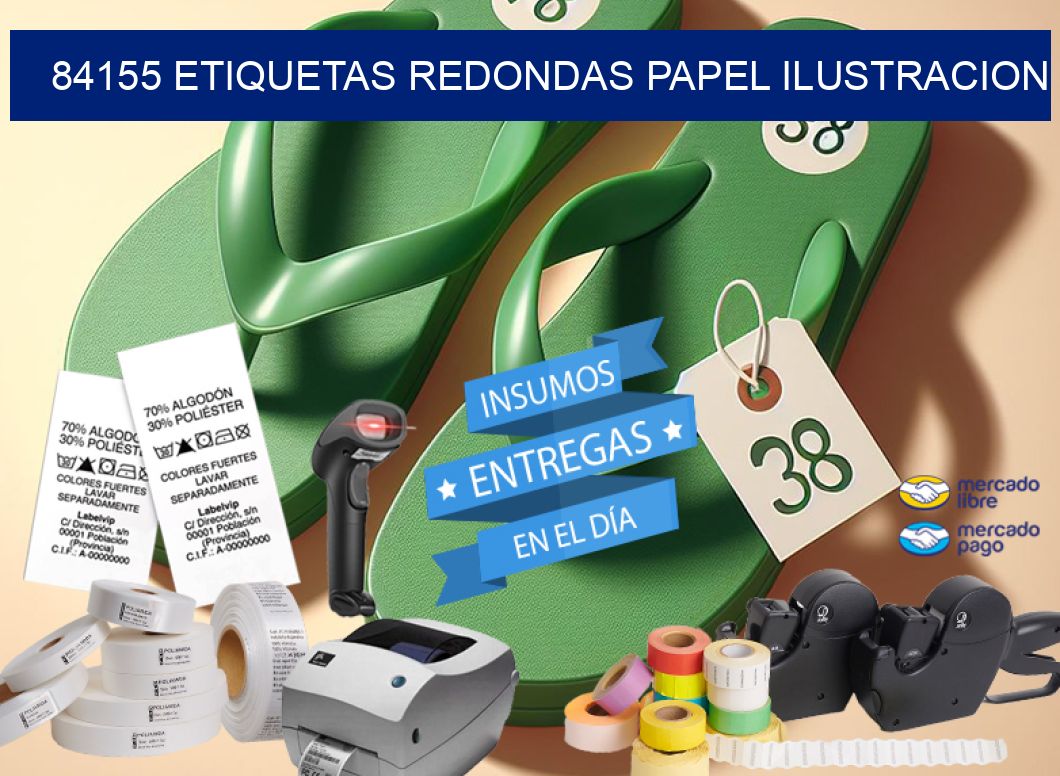 84155 ETIQUETAS REDONDAS PAPEL ILUSTRACION