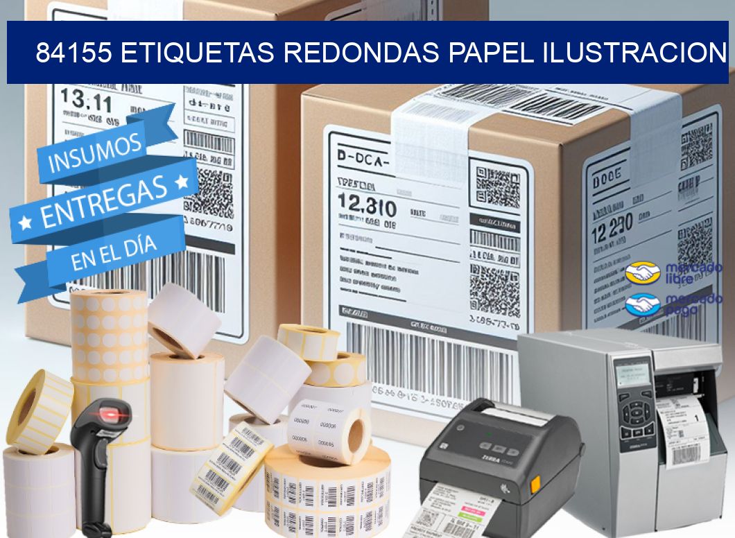 84155 ETIQUETAS REDONDAS PAPEL ILUSTRACION