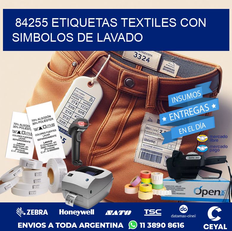 84255 ETIQUETAS TEXTILES CON SIMBOLOS DE LAVADO