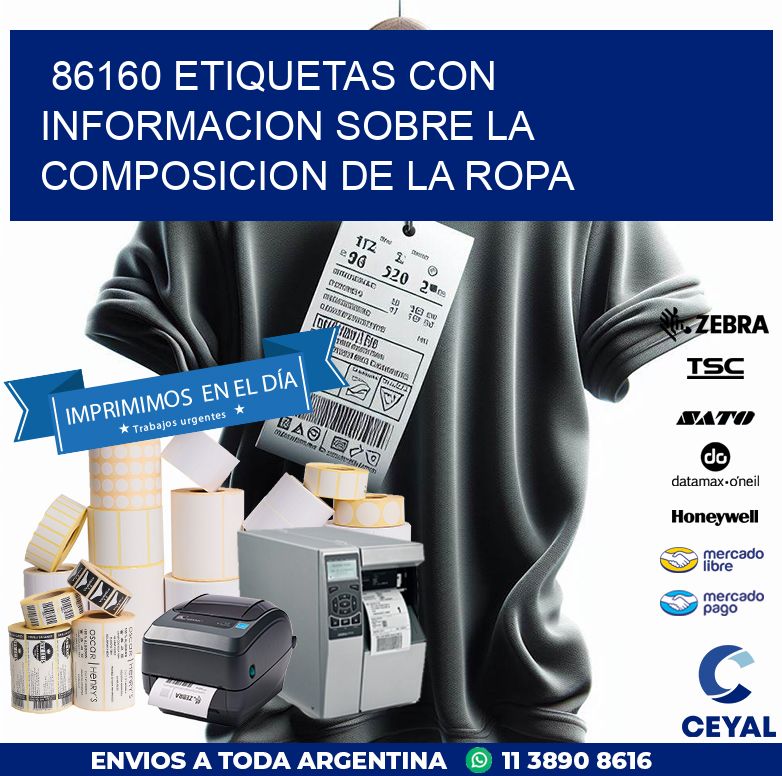 86160 ETIQUETAS CON INFORMACION SOBRE LA COMPOSICION DE LA ROPA