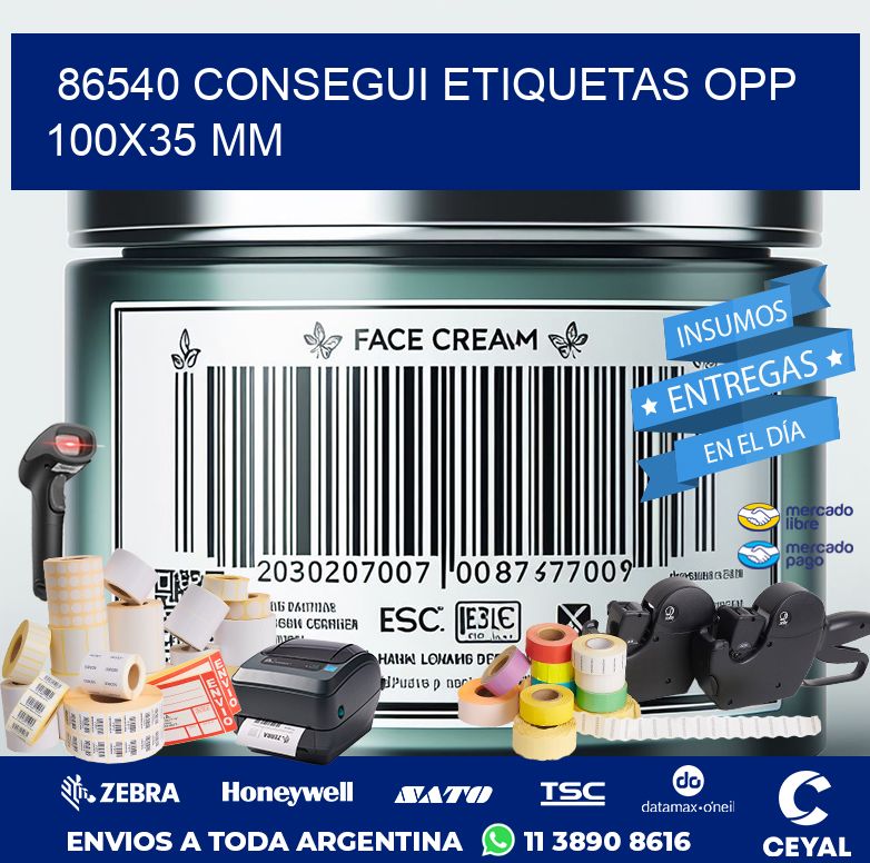 86540 CONSEGUI ETIQUETAS OPP 100X35 MM