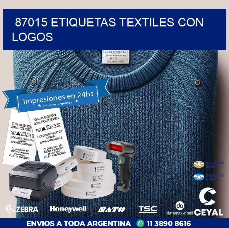 87015 ETIQUETAS TEXTILES CON LOGOS