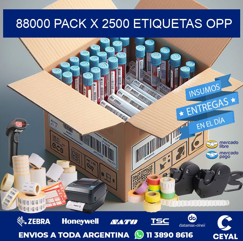 88000 PACK X 2500 ETIQUETAS OPP