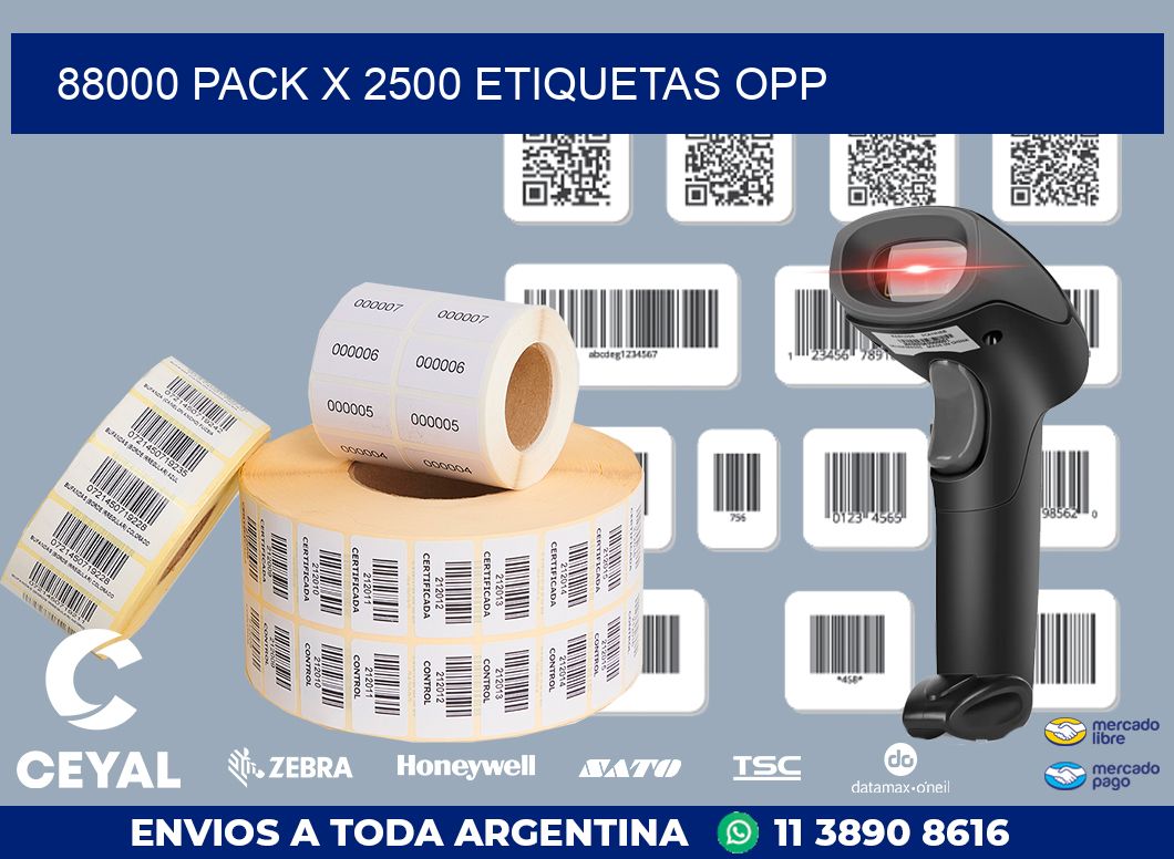 88000 PACK X 2500 ETIQUETAS OPP