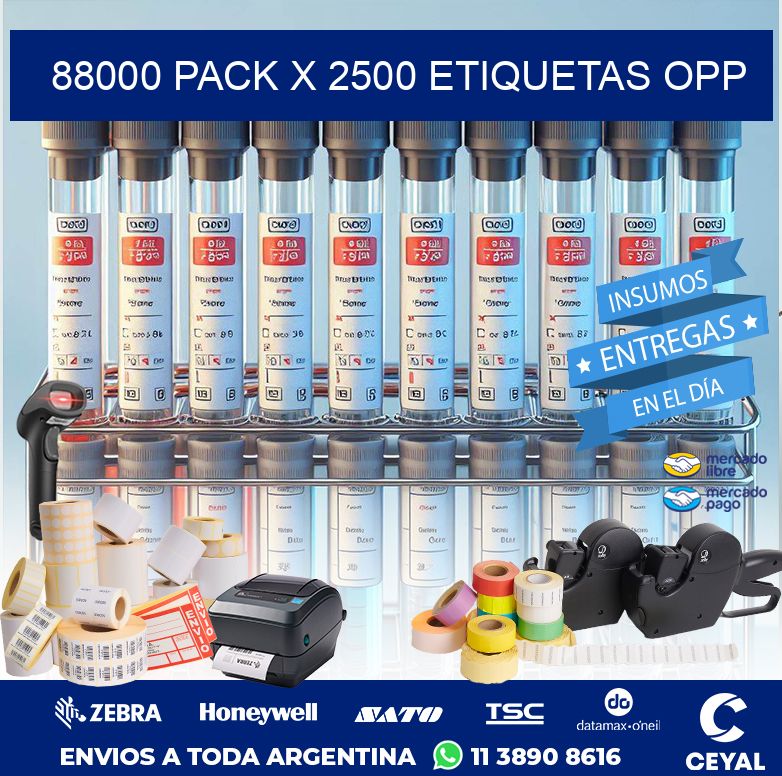 88000 PACK X 2500 ETIQUETAS OPP