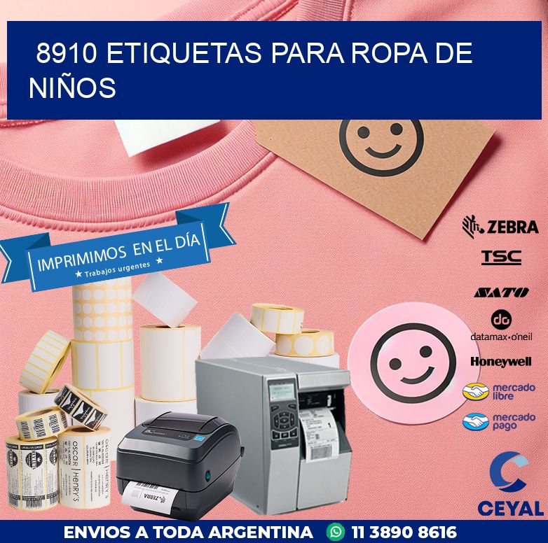 8910 ETIQUETAS PARA ROPA DE NIÑOS