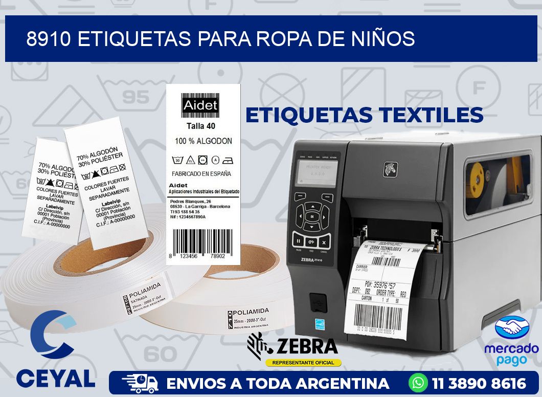 8910 ETIQUETAS PARA ROPA DE NIÑOS