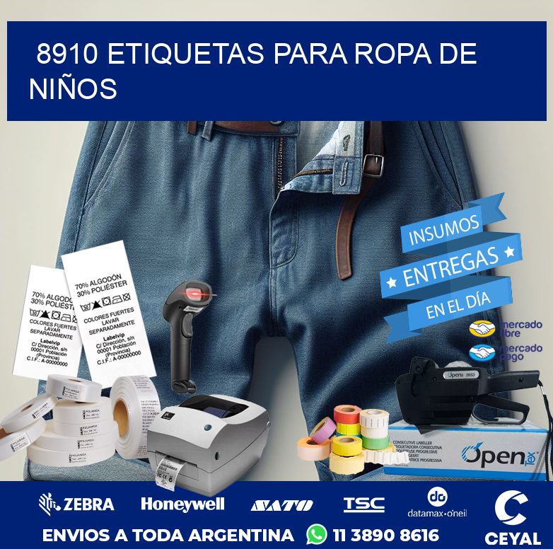 8910 ETIQUETAS PARA ROPA DE NIÑOS