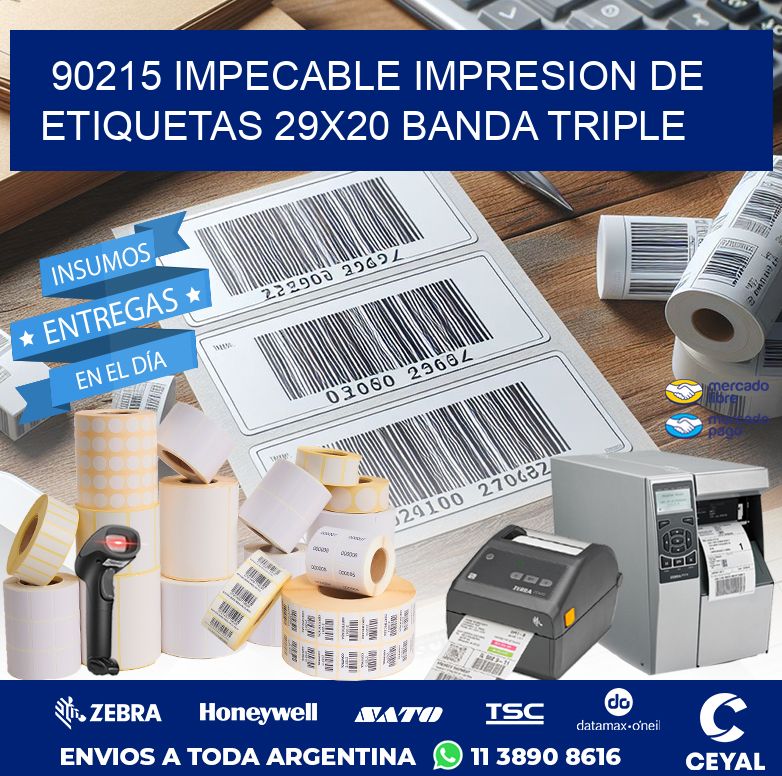 90215 IMPECABLE IMPRESION DE ETIQUETAS 29X20 BANDA TRIPLE