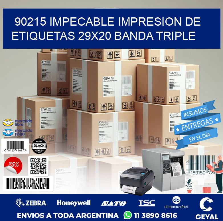 90215 IMPECABLE IMPRESION DE ETIQUETAS 29X20 BANDA TRIPLE