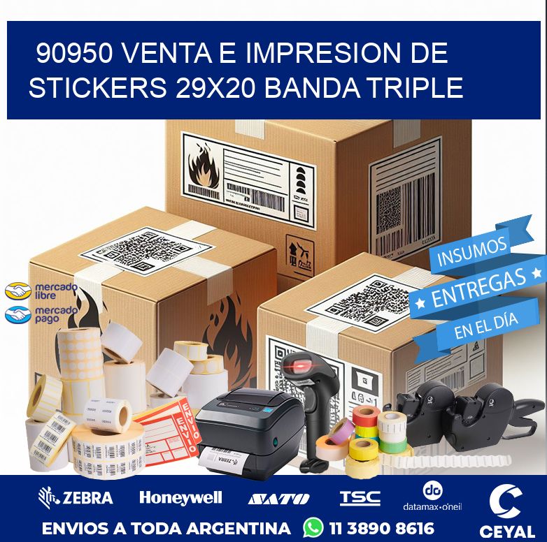 90950 VENTA E IMPRESION DE STICKERS 29X20 BANDA TRIPLE