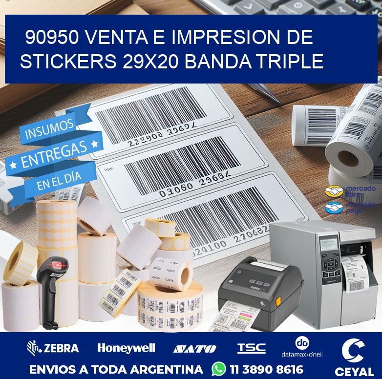 90950 VENTA E IMPRESION DE STICKERS 29X20 BANDA TRIPLE