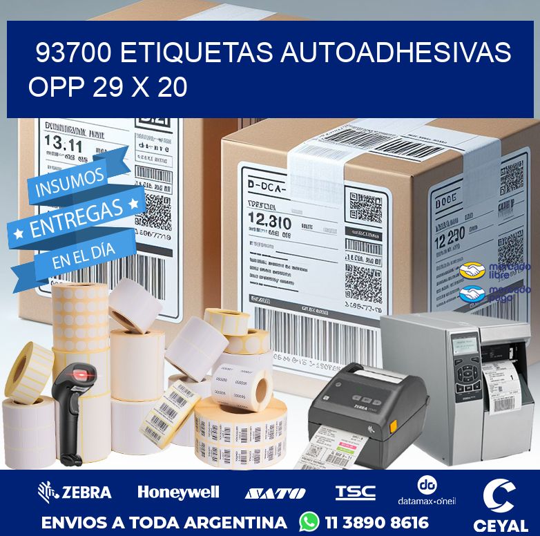 93700 ETIQUETAS AUTOADHESIVAS OPP 29 X 20