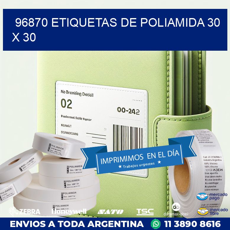 96870 ETIQUETAS DE POLIAMIDA 30 X 30