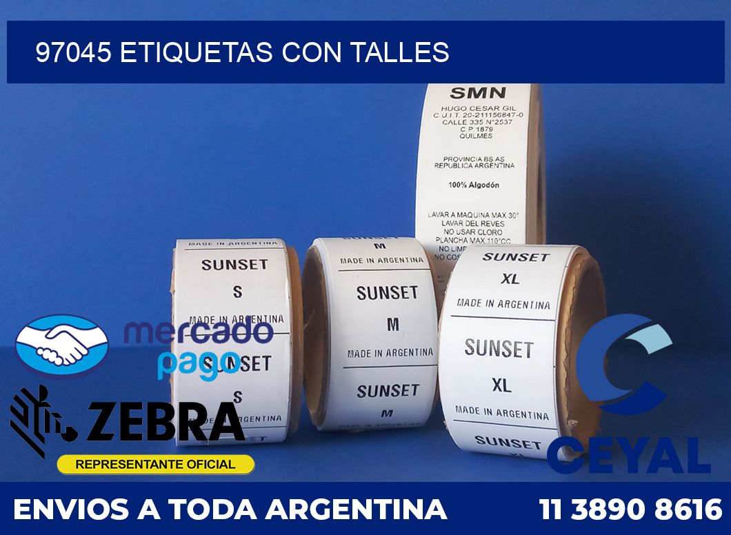 97045 ETIQUETAS CON TALLES