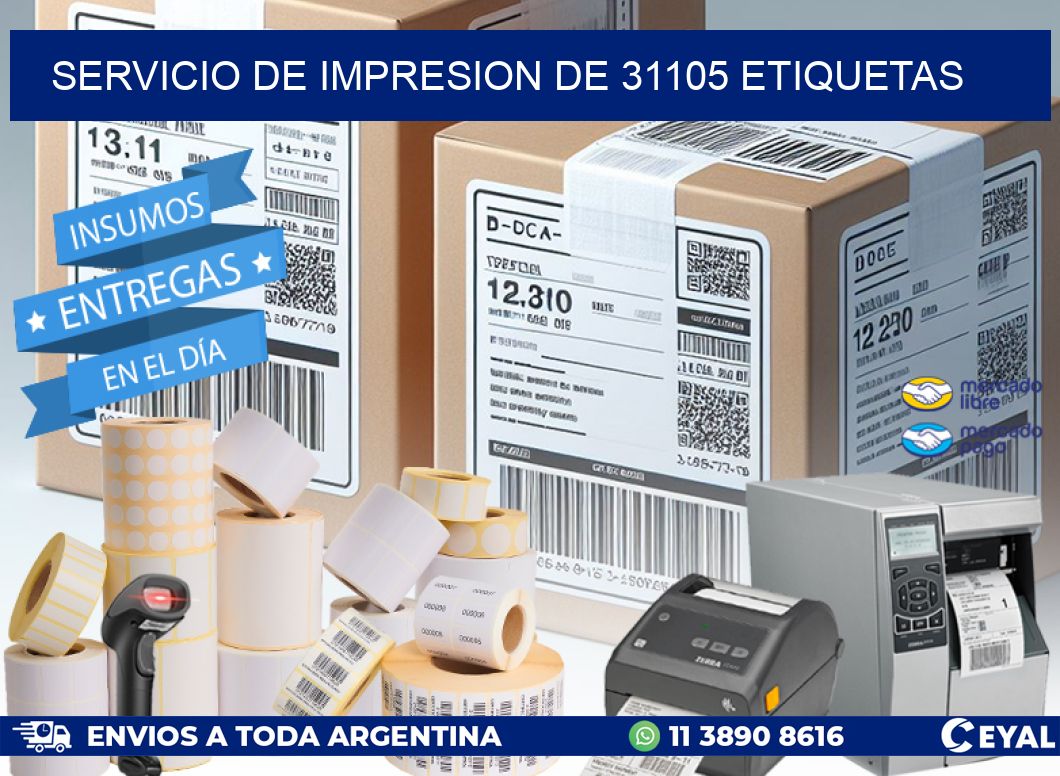 SERVICIO DE IMPRESION DE 31105 ETIQUETAS