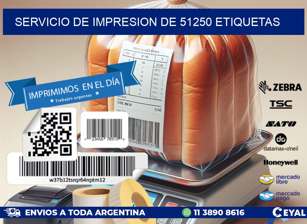 SERVICIO DE IMPRESION DE 51250 ETIQUETAS