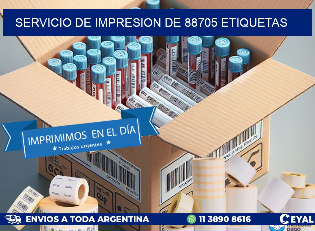 SERVICIO DE IMPRESION DE 88705 ETIQUETAS