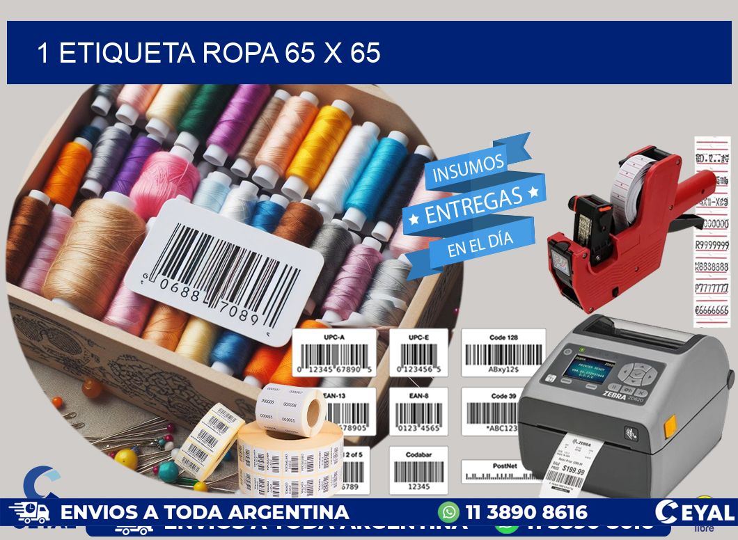 1 ETIQUETA ROPA 65 x 65