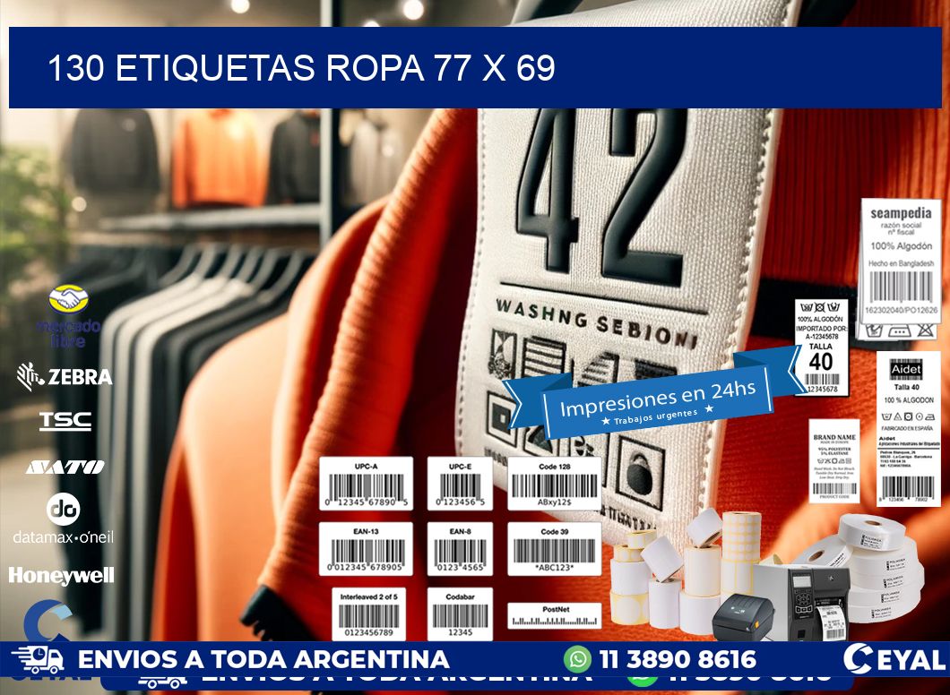 130 ETIQUETAS ROPA 77 x 69