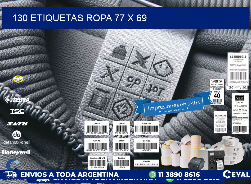 130 ETIQUETAS ROPA 77 x 69