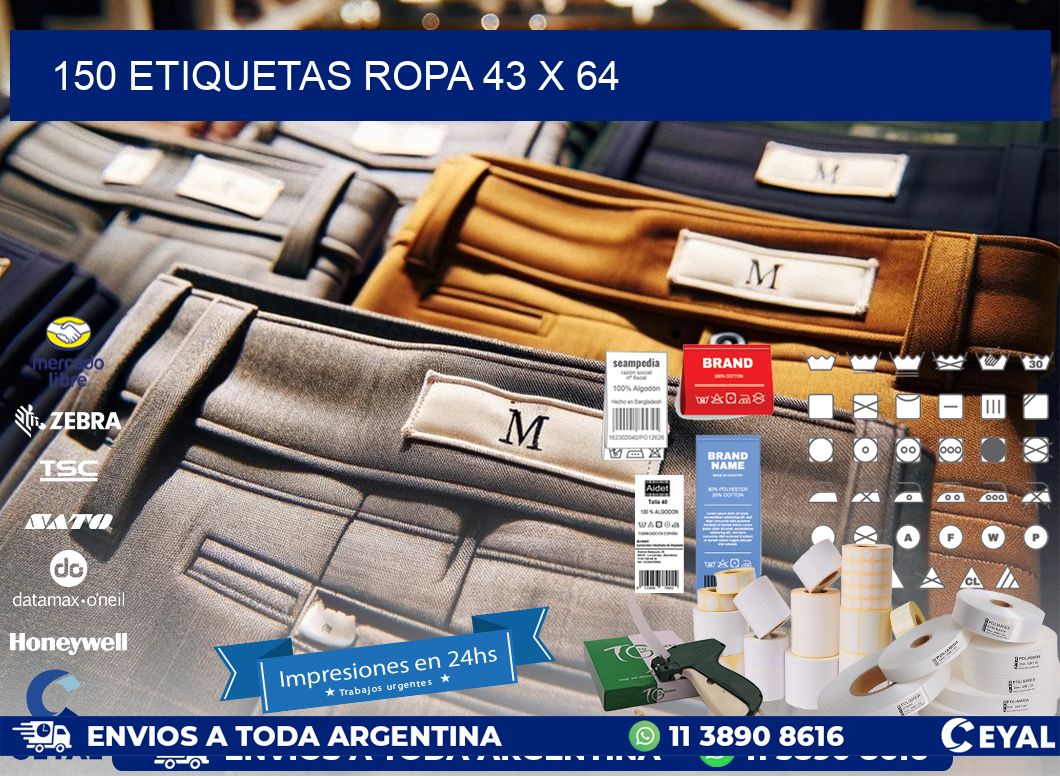 150 ETIQUETAS ROPA 43 x 64