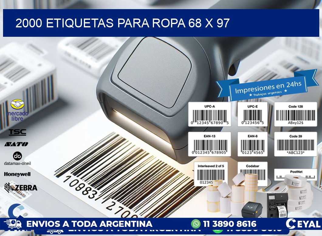 2000 ETIQUETAS PARA ROPA 68 x 97