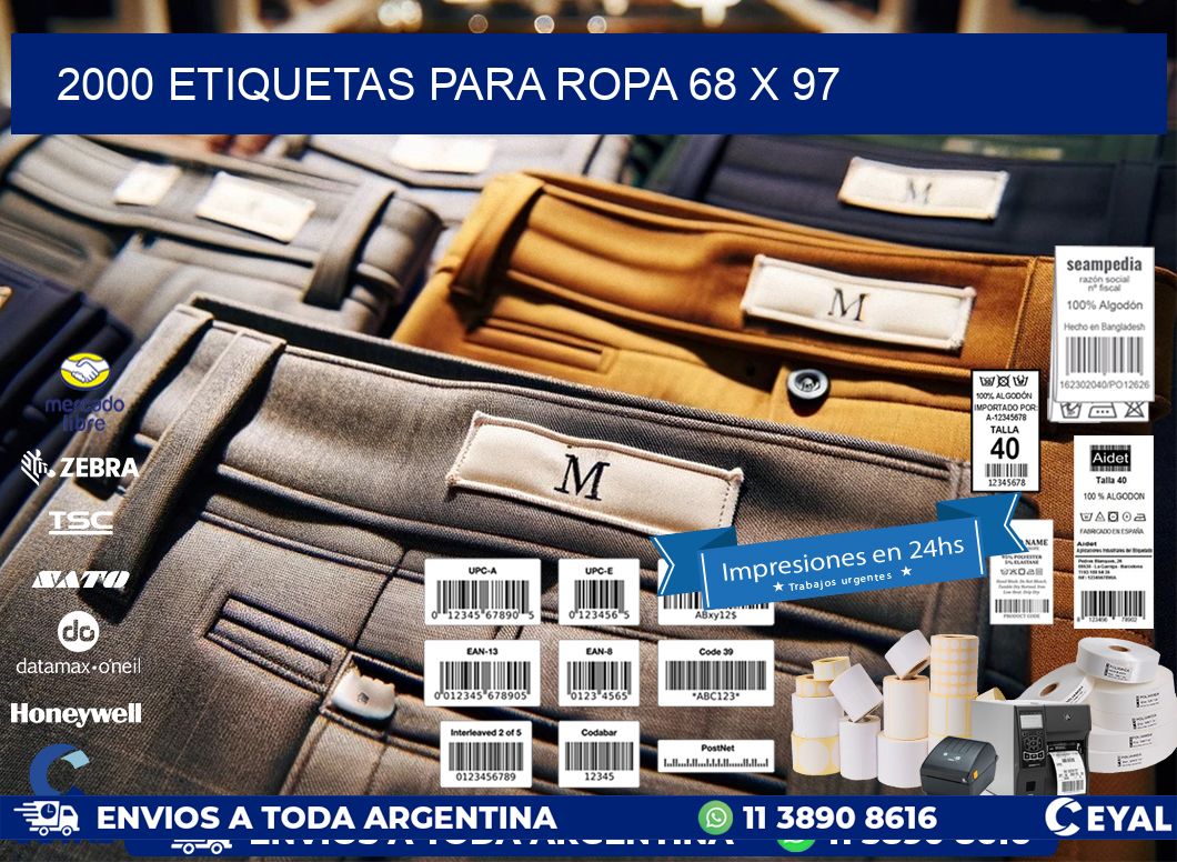 2000 ETIQUETAS PARA ROPA 68 x 97