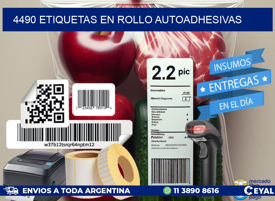 4490 ETIQUETAS EN ROLLO AUTOADHESIVAS