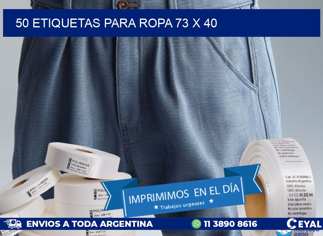 50 ETIQUETAS PARA ROPA 73 x 40