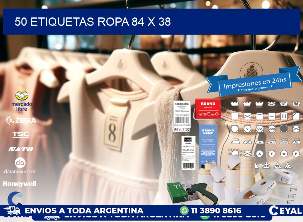 50 ETIQUETAS ROPA 84 x 38