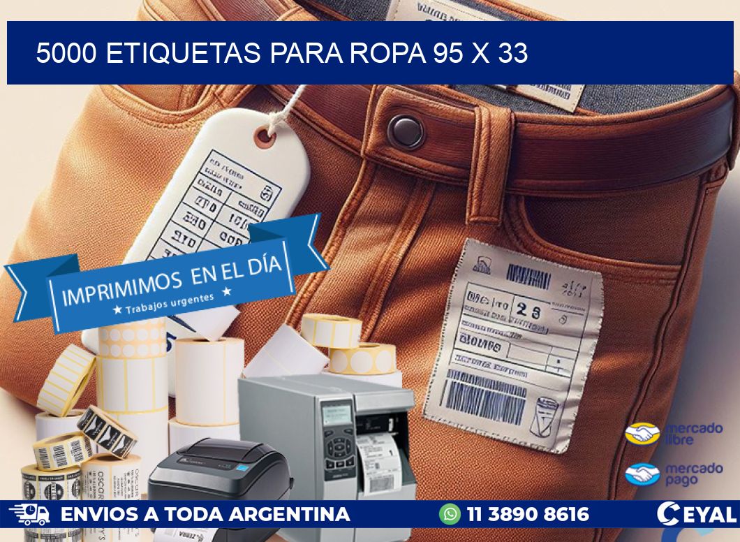 5000 ETIQUETAS PARA ROPA 95 x 33