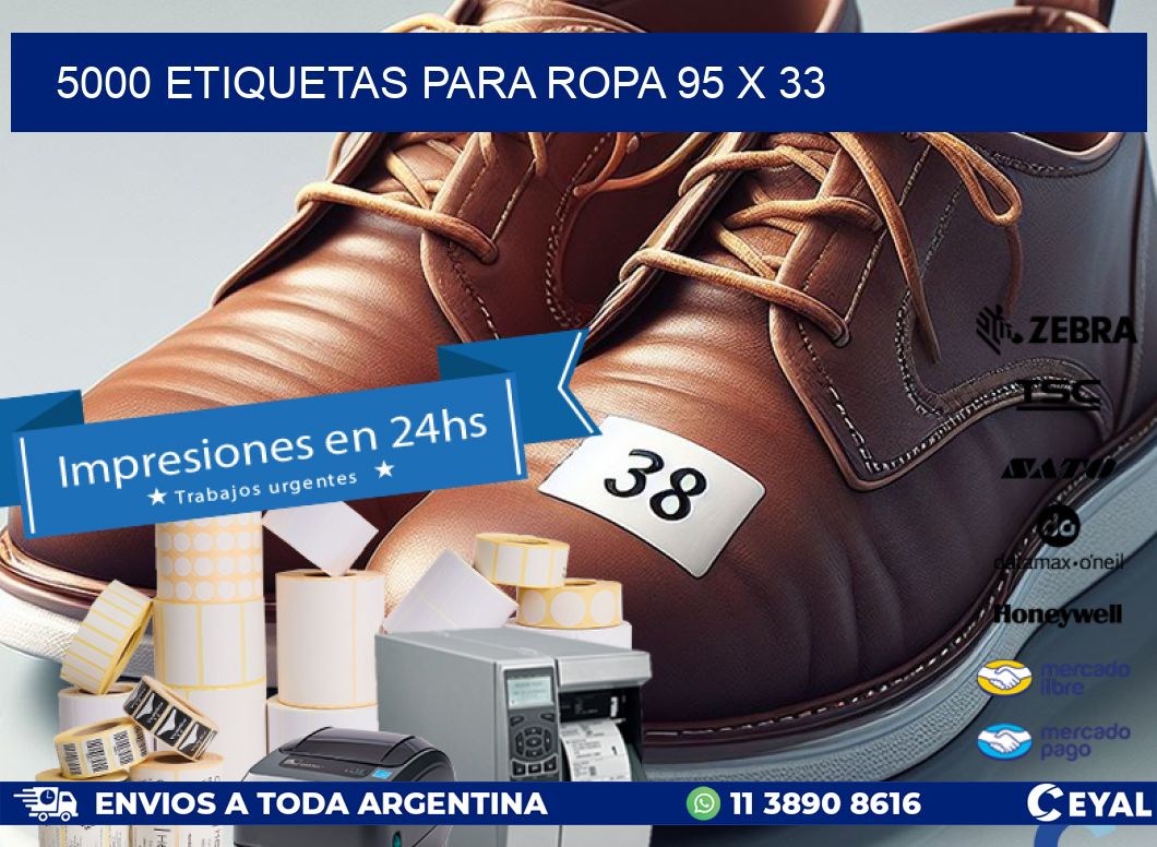 5000 ETIQUETAS PARA ROPA 95 x 33