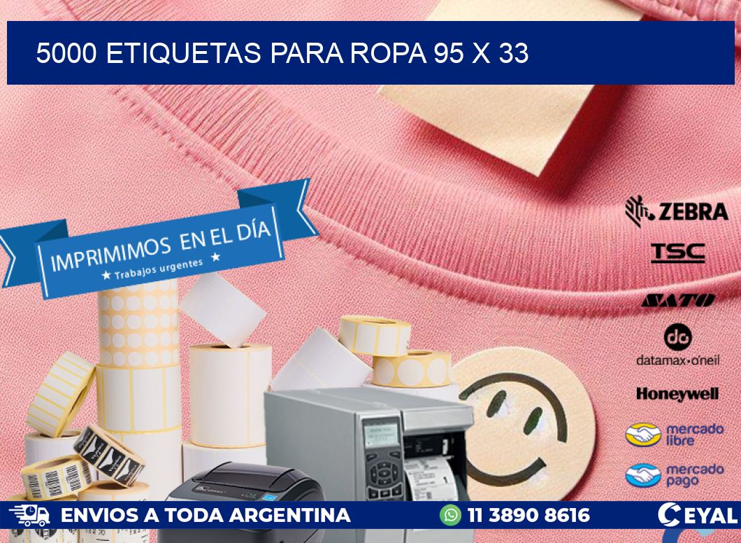 5000 ETIQUETAS PARA ROPA 95 x 33