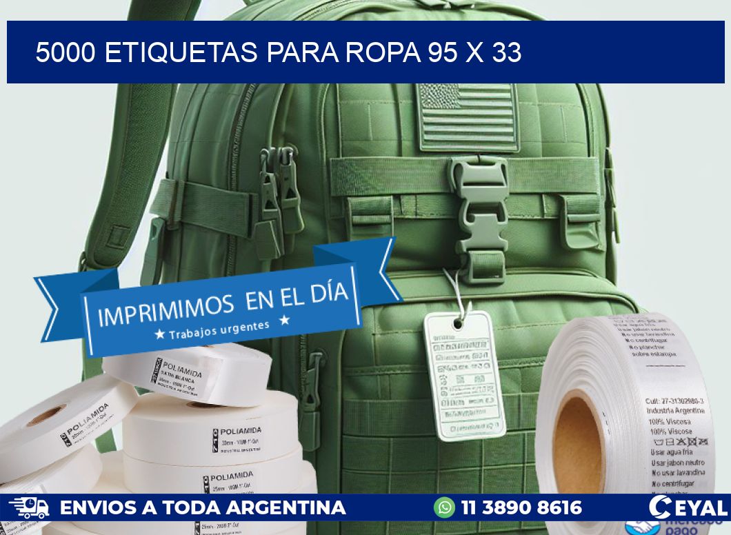 5000 ETIQUETAS PARA ROPA 95 x 33