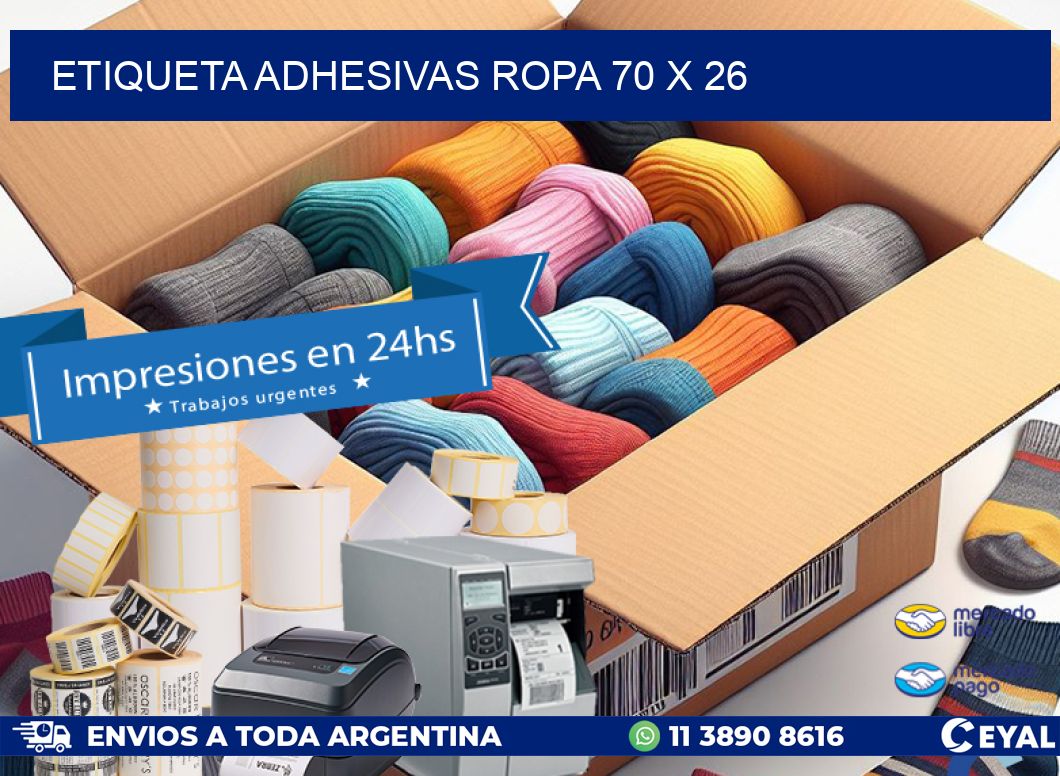 ETIQUETA ADHESIVAS ROPA 70 x 26