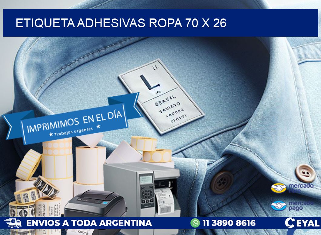 ETIQUETA ADHESIVAS ROPA 70 x 26