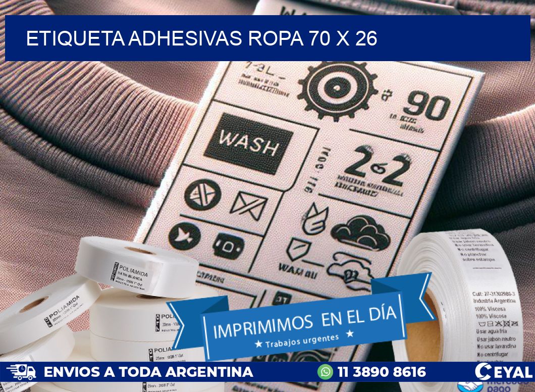 ETIQUETA ADHESIVAS ROPA 70 x 26