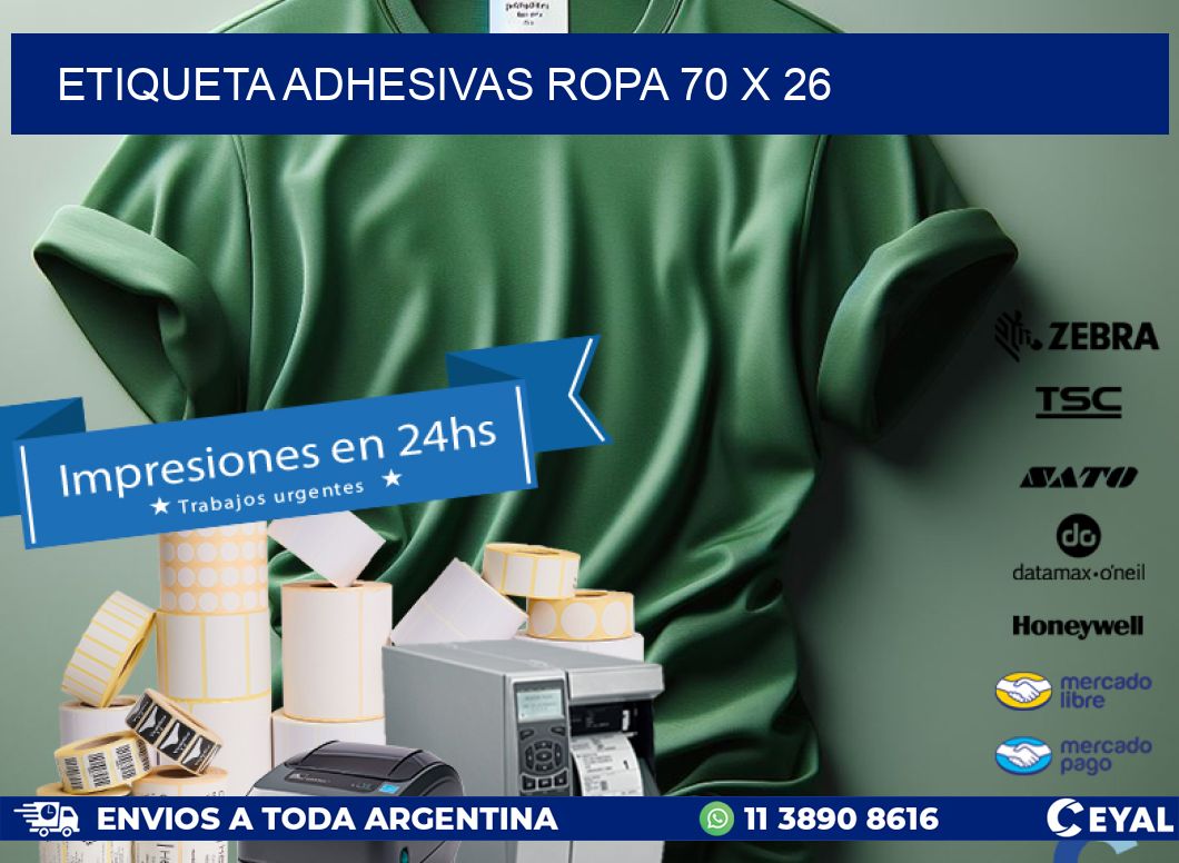 ETIQUETA ADHESIVAS ROPA 70 x 26