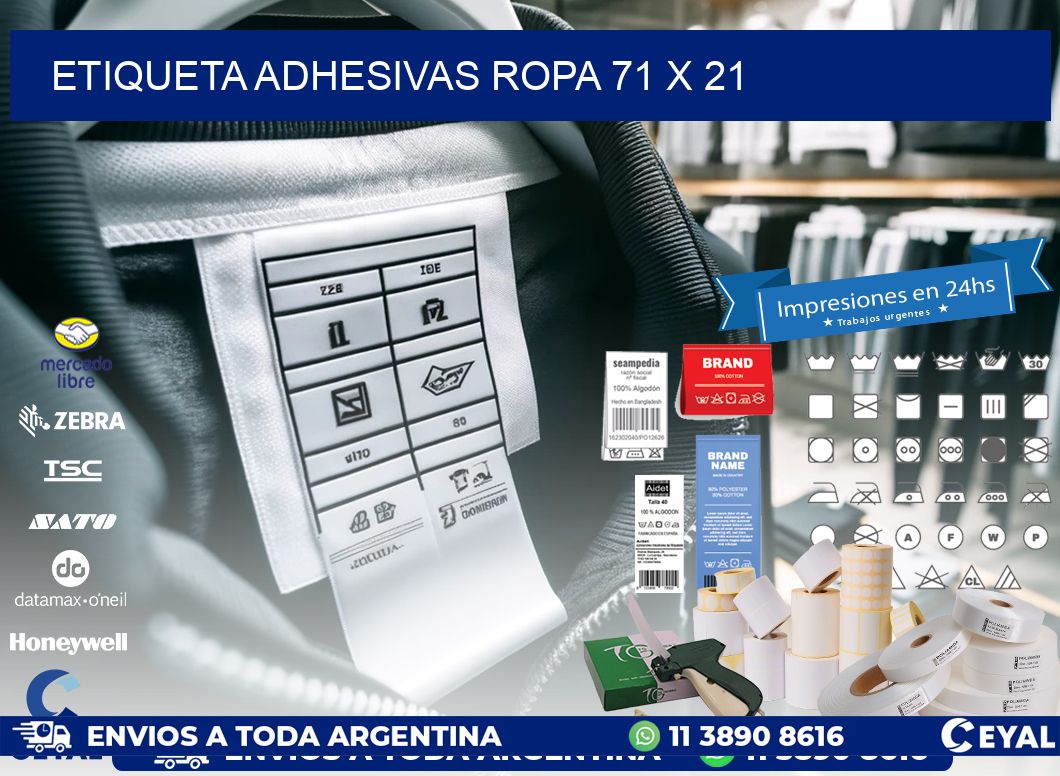 ETIQUETA ADHESIVAS ROPA 71 x 21